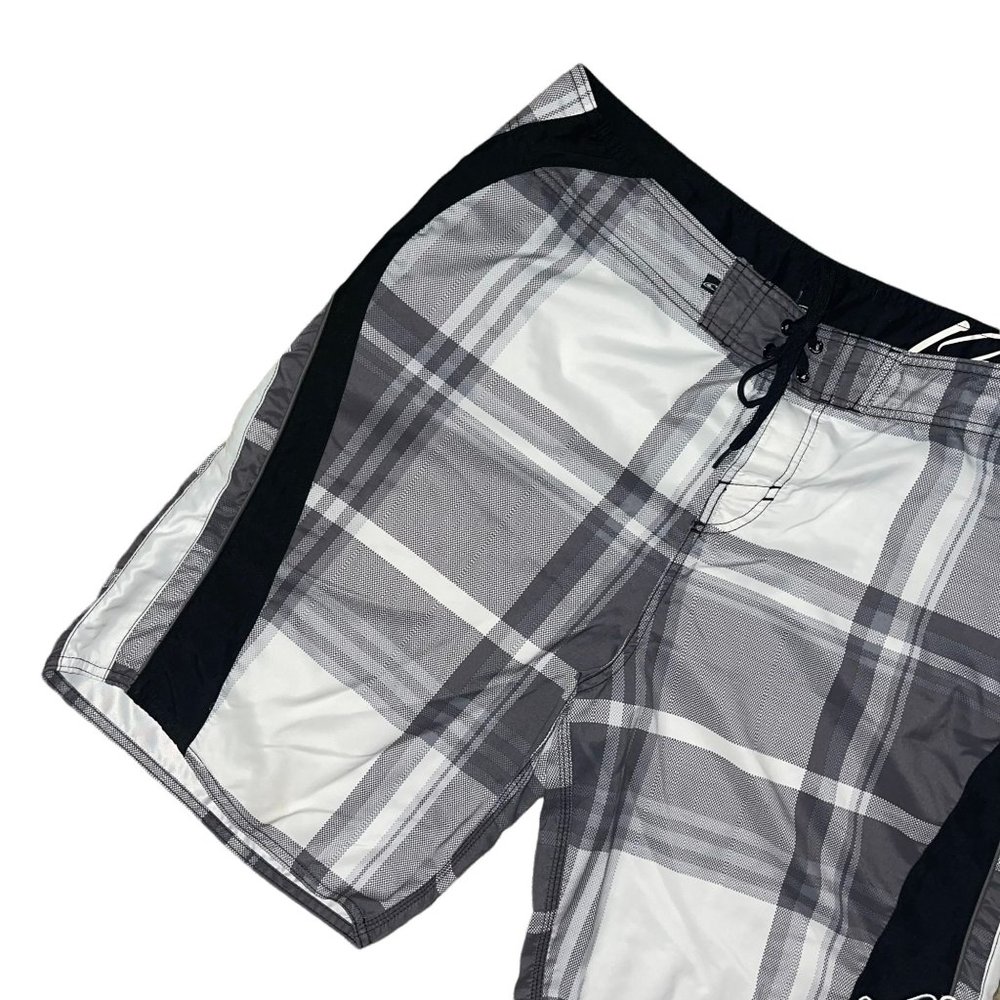 ONeill Board Shorts Mens 38 Checkered Check Pocket Embroidered Logo Swimwear - Picture 2 of 8